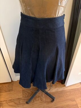 Vian Hunter Classic Navy A-Line denim Skirt Excellent Preowned Condition